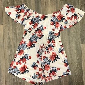 Off The Shoulder Rue21 Floral Romper